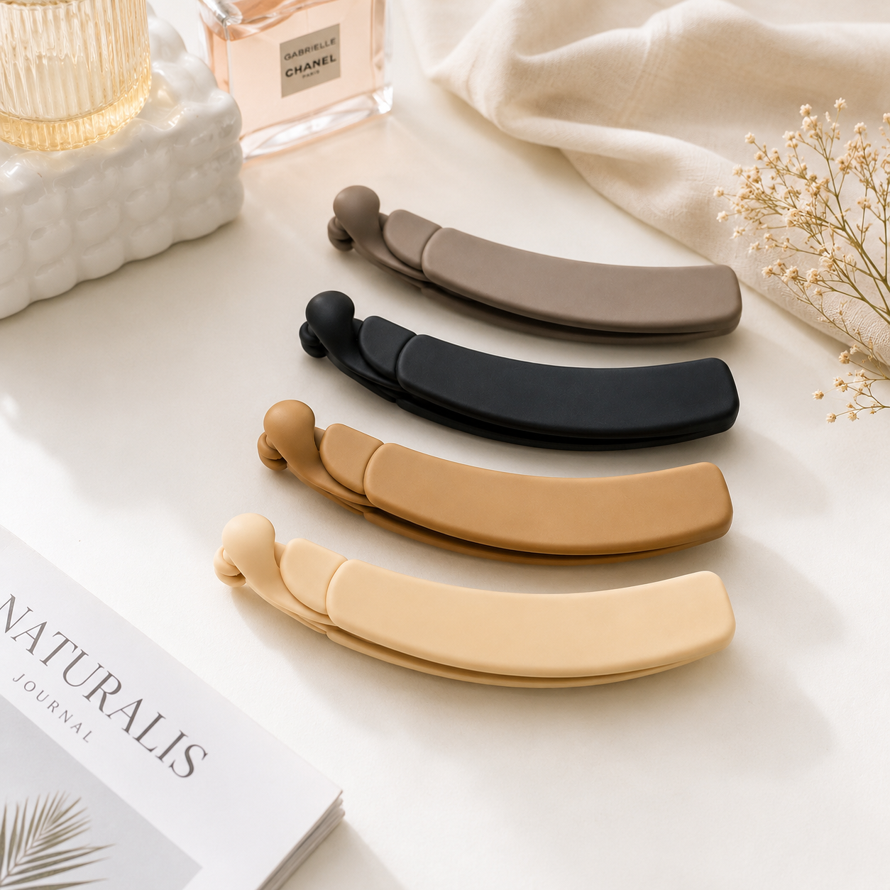 Poffzy Banana Hair Clip Pack of 6