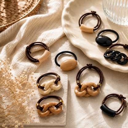 Poffzy 9-Piece Stylish Hair Accessories Set – Strong Hold & Comfortable Everyday Hair Ties