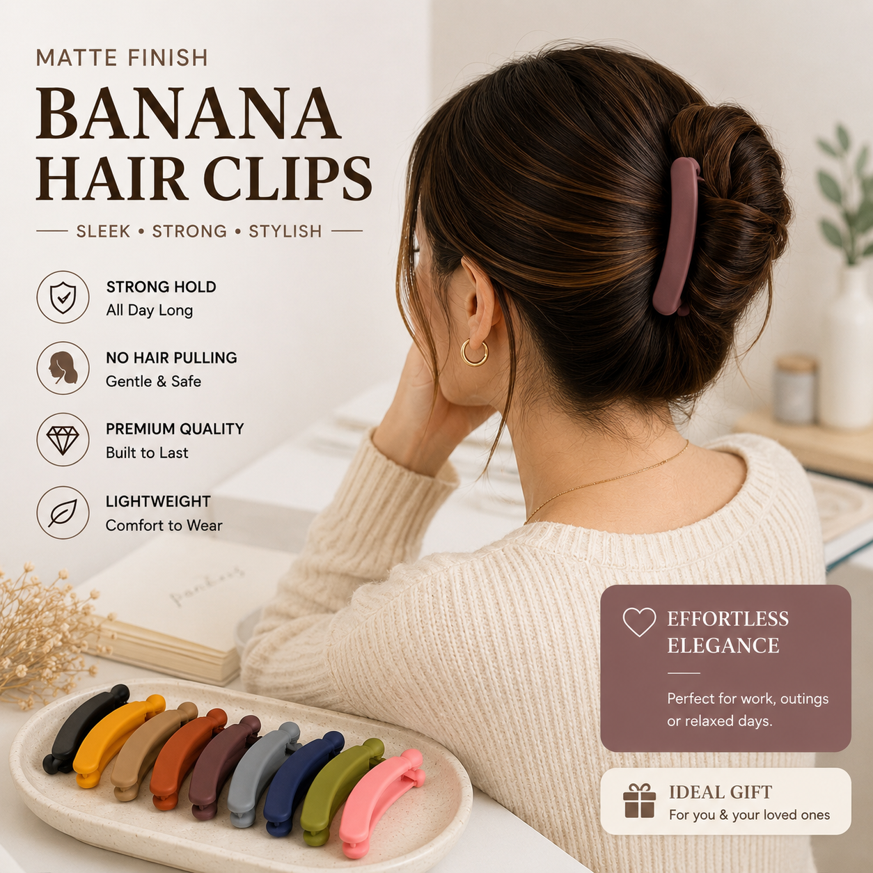 Poffzy Banana Clip Multicolour Pack Of 12
